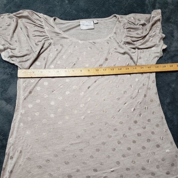 Dantelle Gold Foil Dots Print Top Shirt Size Small - Picture 6 of 8